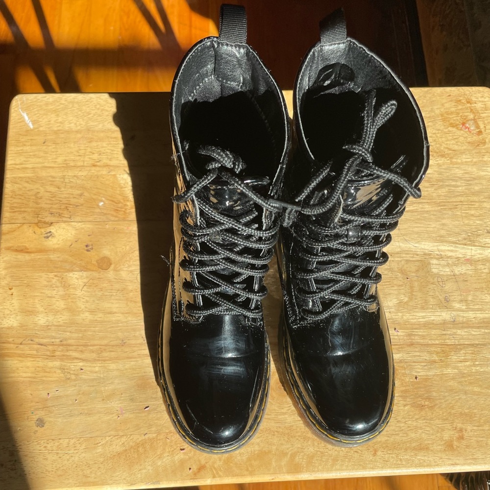 Black lace up boots